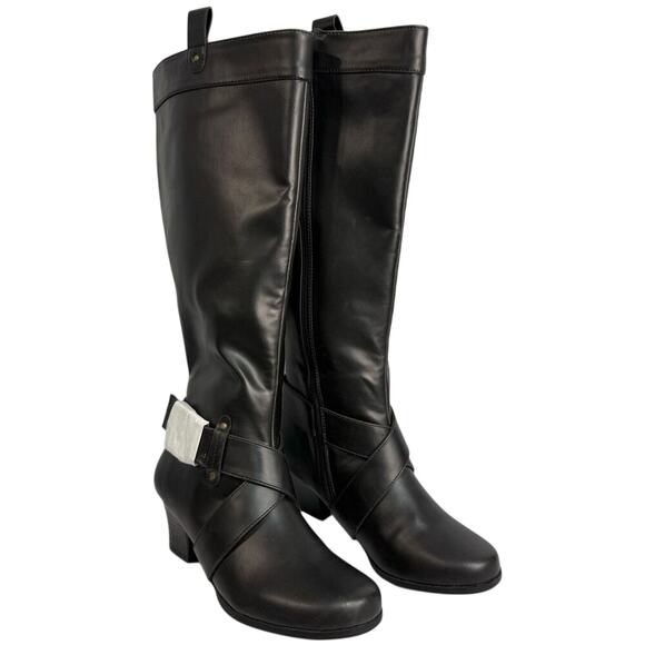 Comfortview Women’s Knee High Boots sz 7.5 Wide Calf Black NEW #K936 - Picture 1 of 8